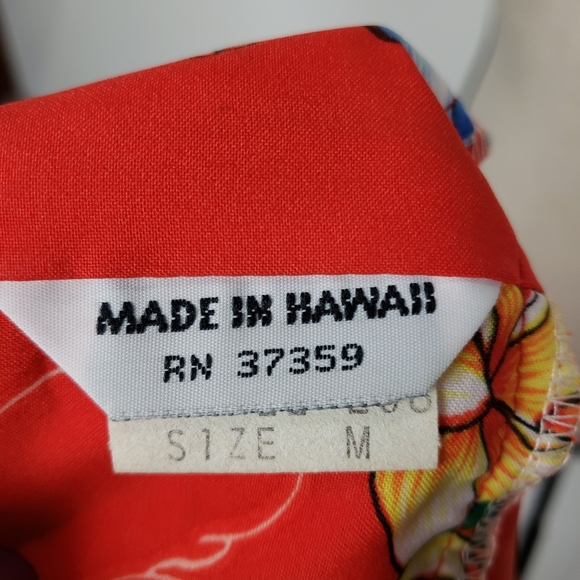 Vintage Hawaiian Red Mumu Floral Short Sleeve Maxi Dress M - Picture 15 of 16